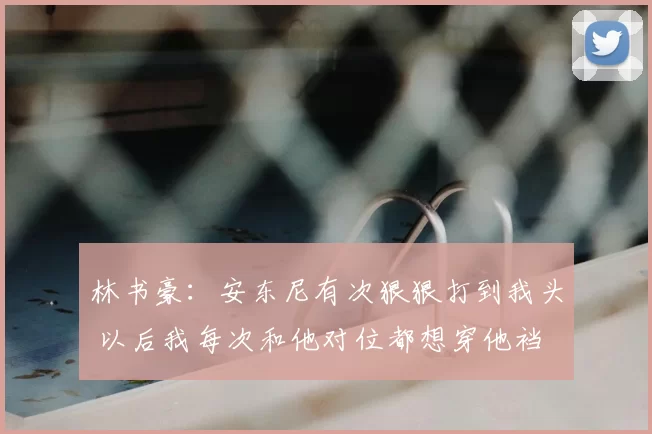 林书豪：安东尼有次狠狠打到我头 以后我每次和他对位都想穿他裆